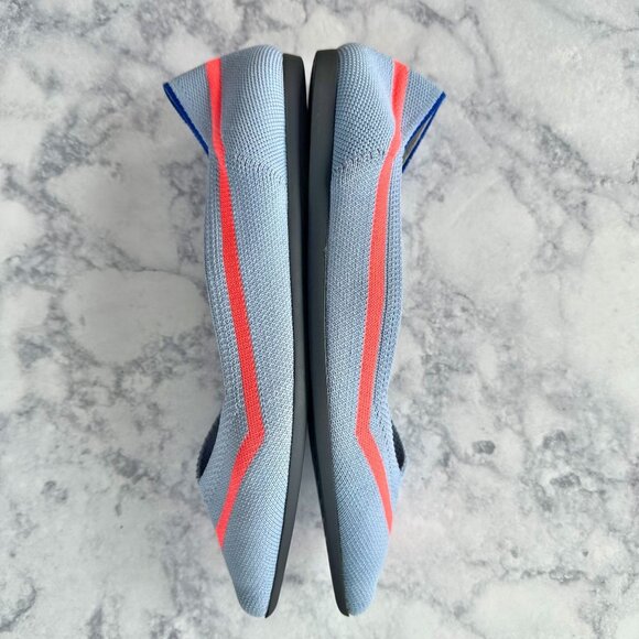 Rothy's The Point Soft Blue Orange Line Ballet Flats - Picture 5 of 12